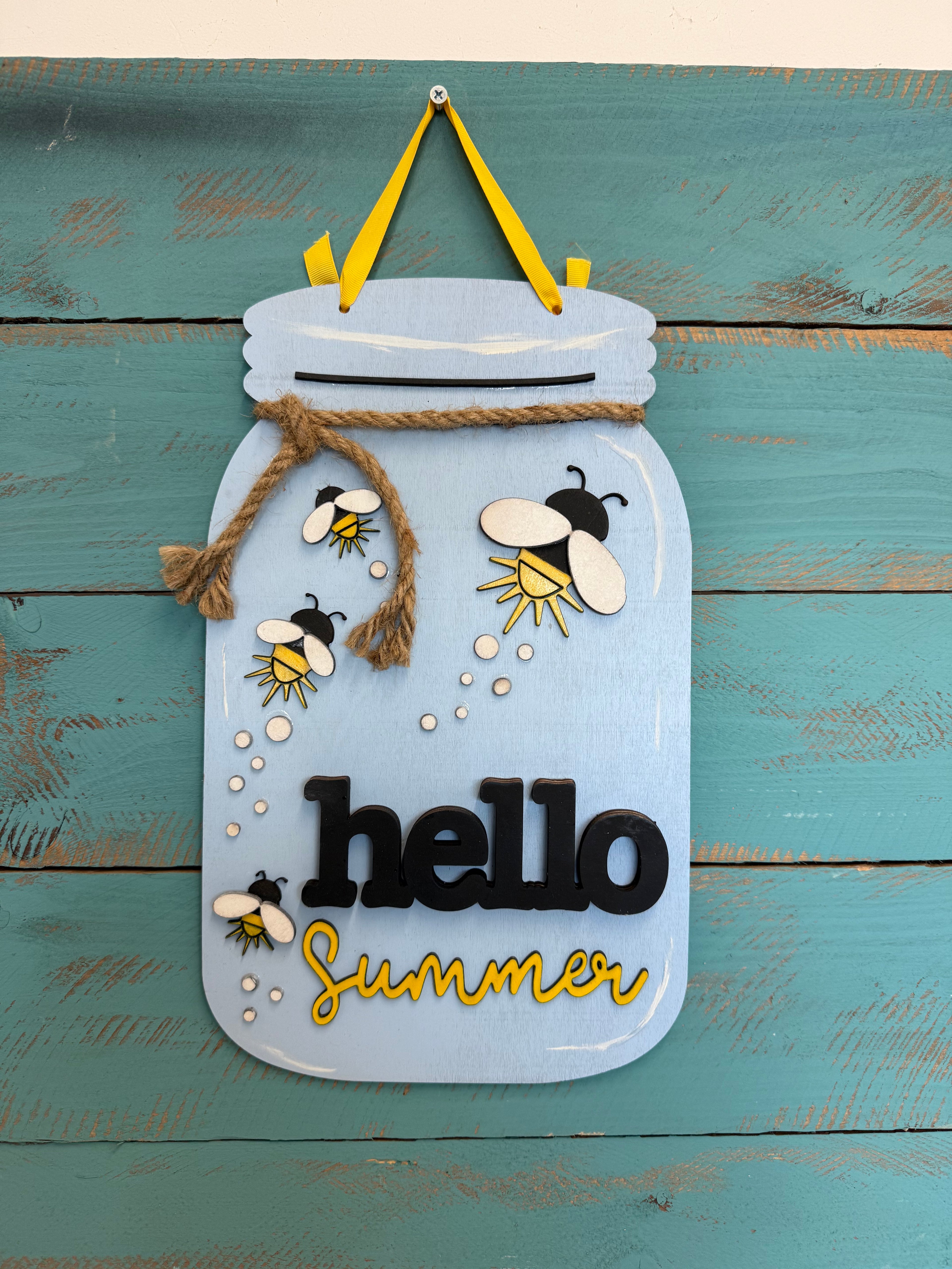 Hello Mason Jar Sign